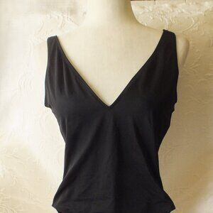 Sexy Black Bathing Suit with Low Low Back Size 8 V-Neck